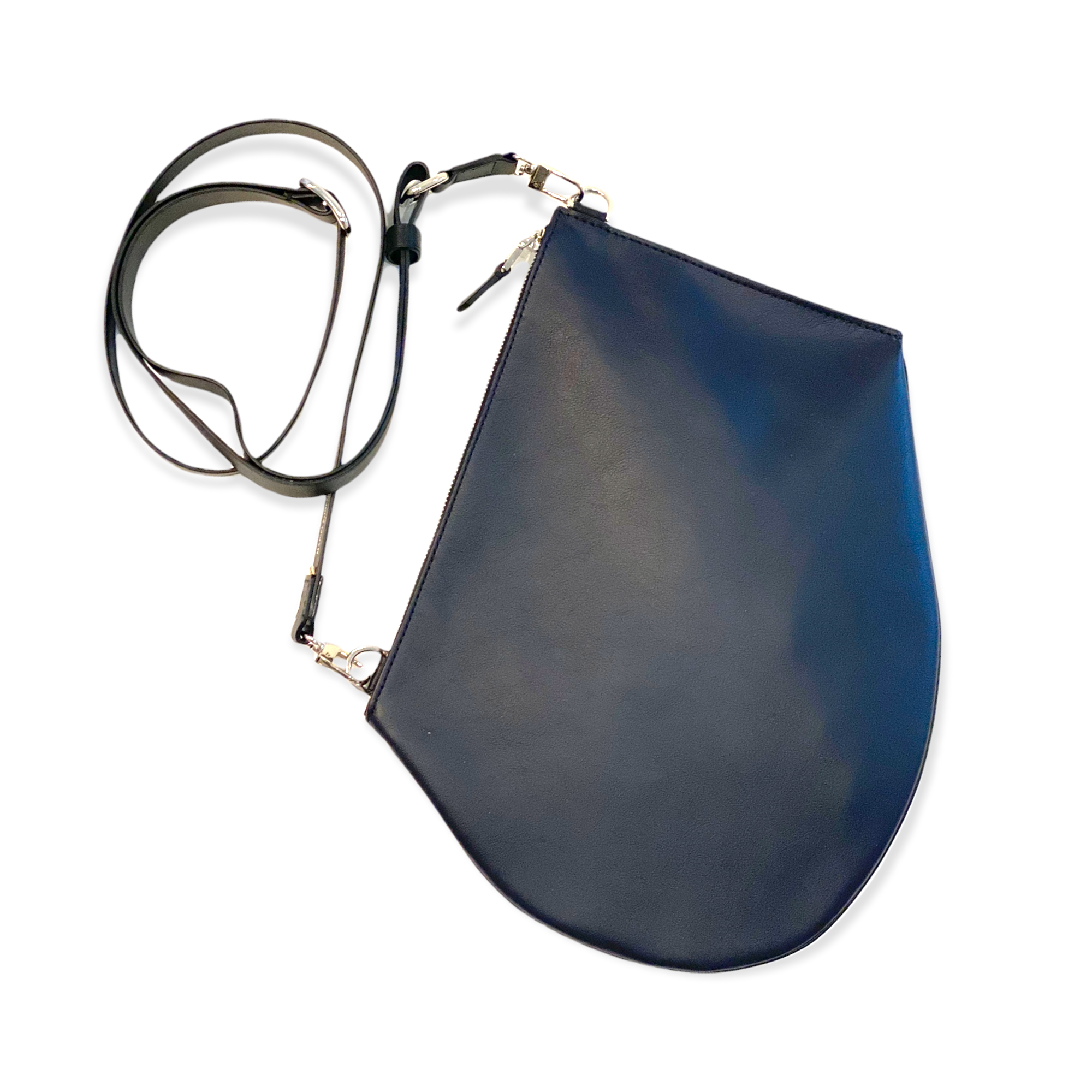 Pochette bandoulière - Zip XL - Bleu encre et noir