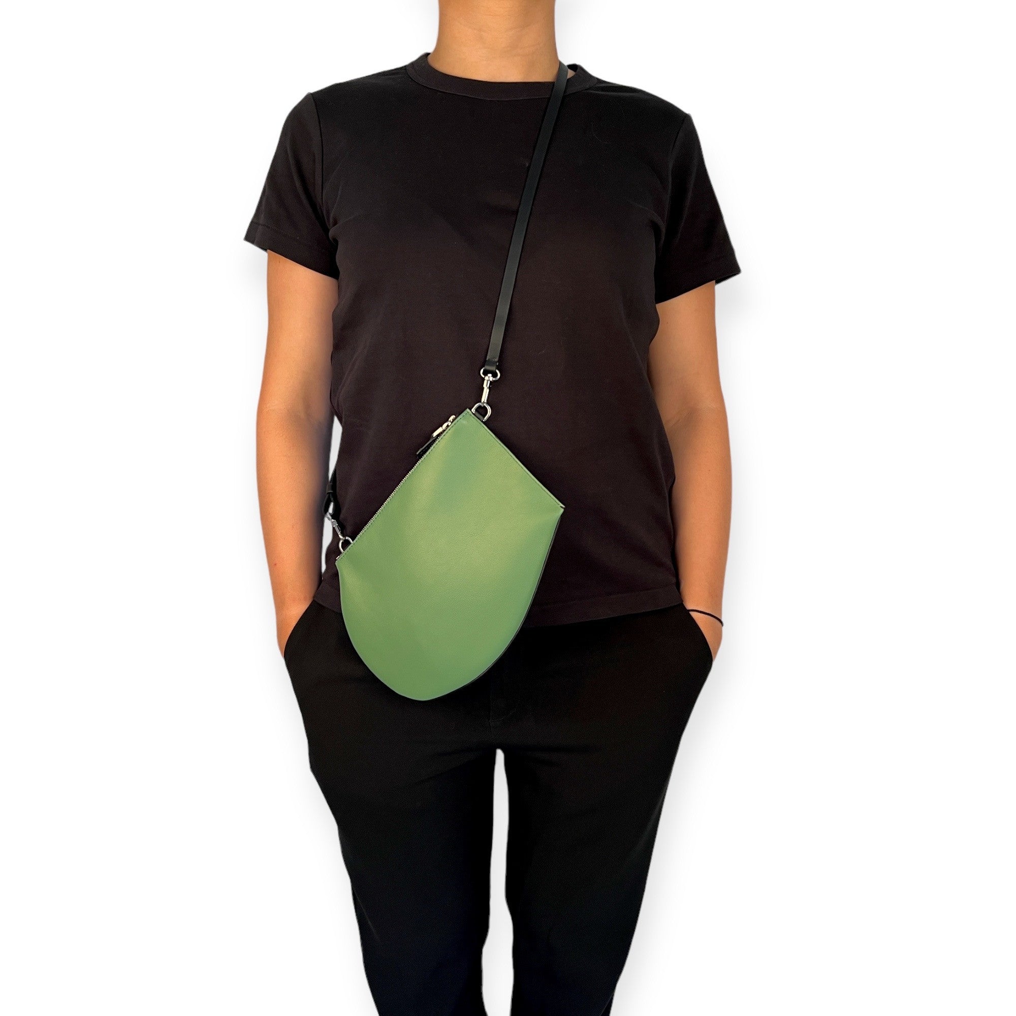 Pochette bandoulière - Zip medium - Vert