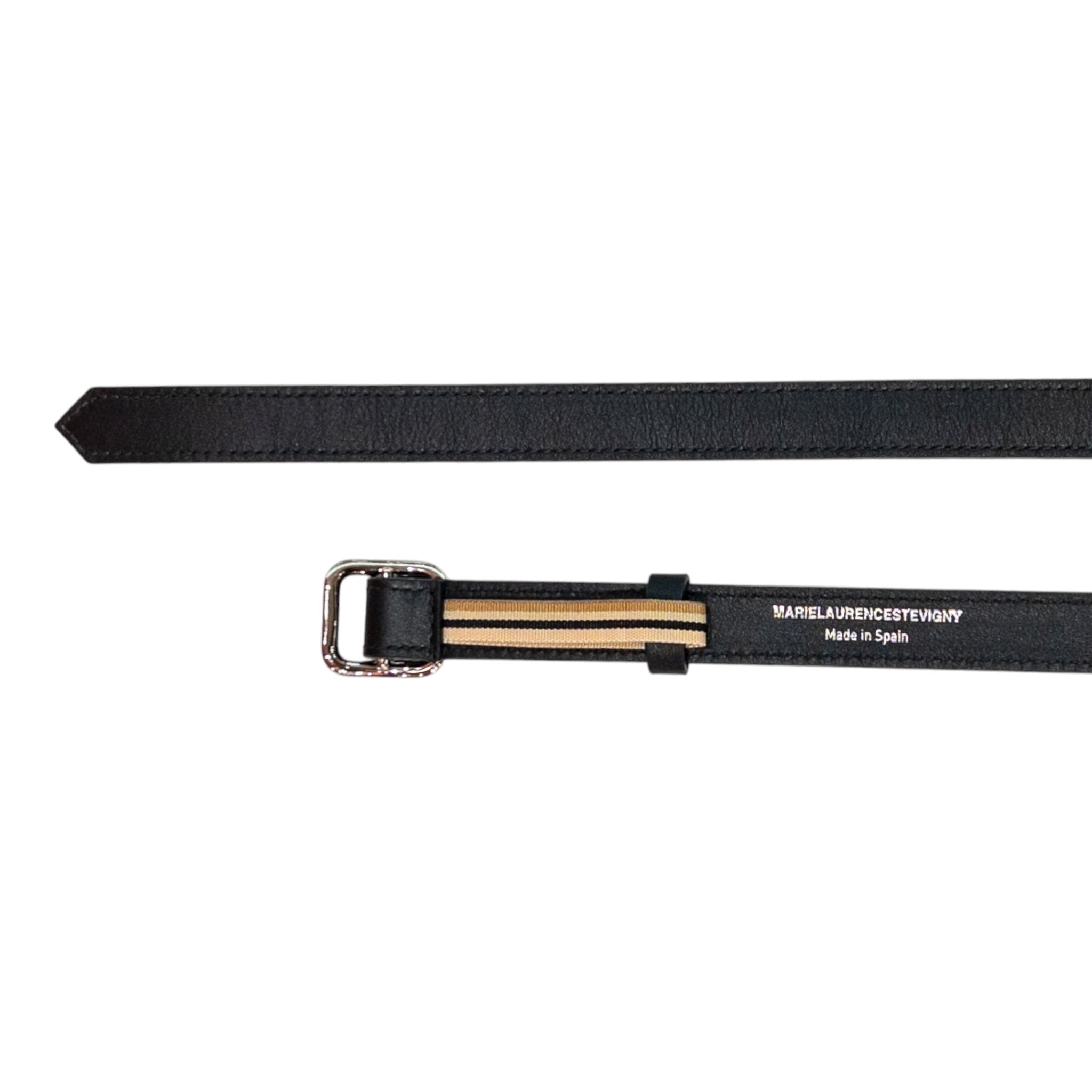 Slim single belt - Black with gold trim