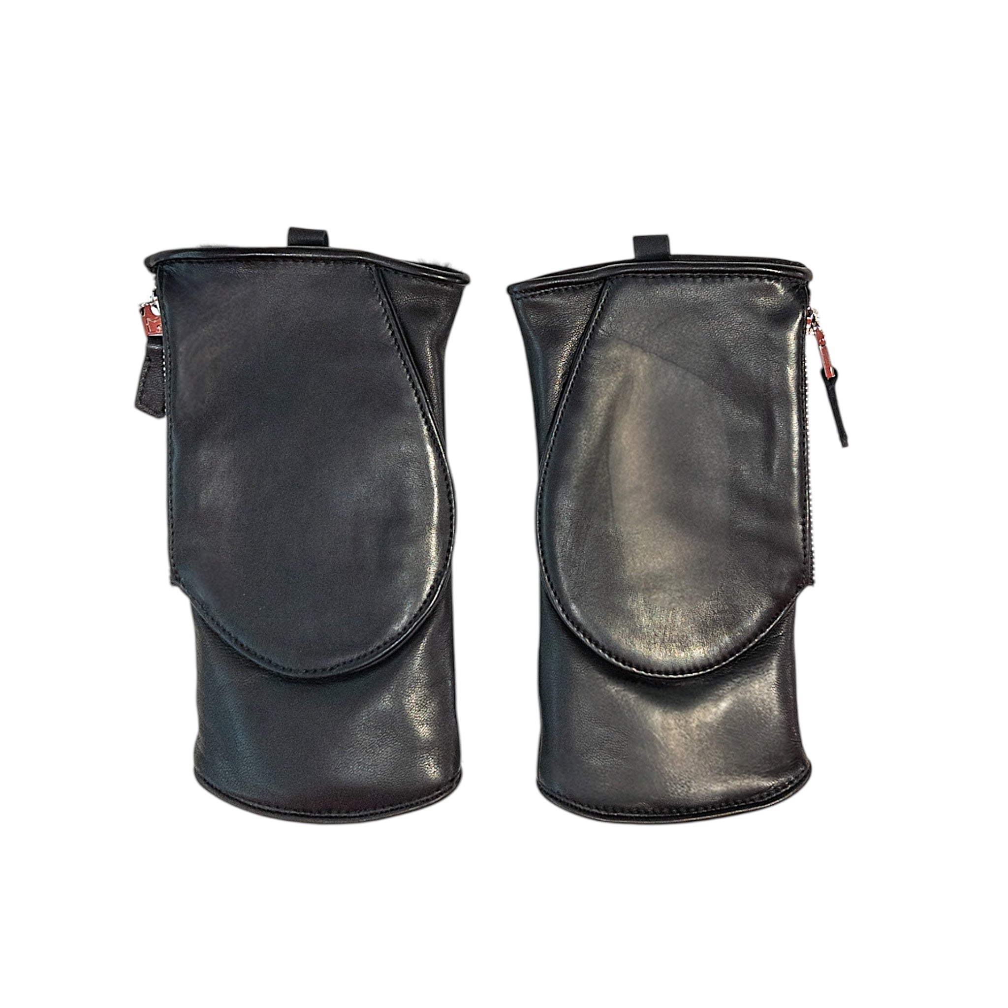 Pocket mittens - Black with silver trim